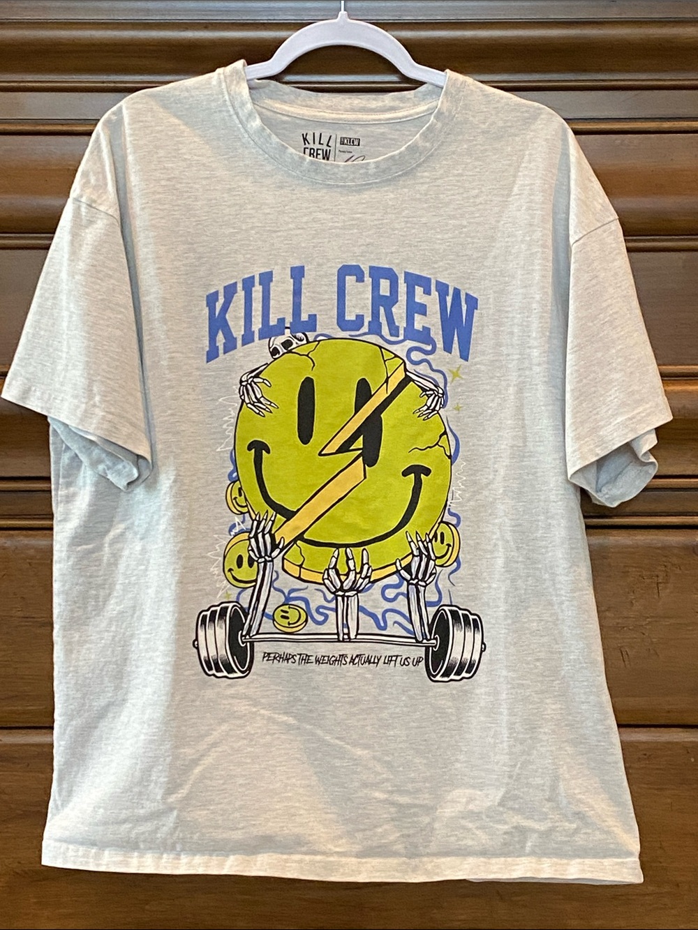 Kill Crew Light Gray Oversized Fit Tee Size Large
